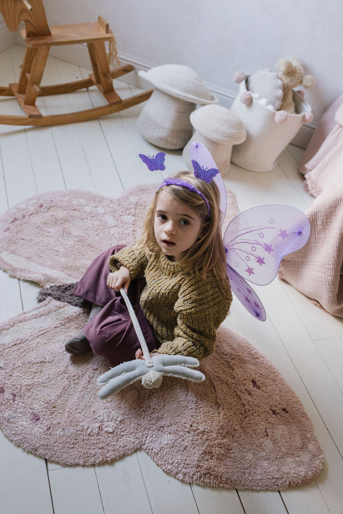 WASCHBARER TEPPICH AUS TIERBAUMWOLLE BABY BUTTERFLY