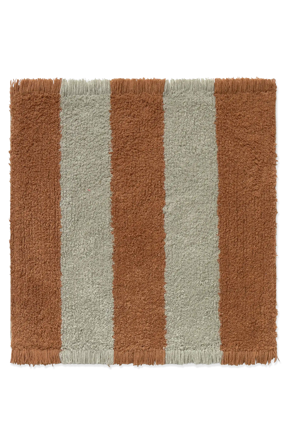 Swatch Washable Rug Cabana Lines Cotton Blue Sage And Toffe