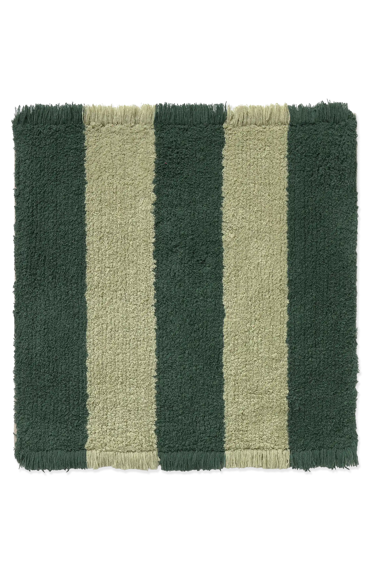 Swatch Washable Rug Cabana Lines Cotton Duck Green And Lint