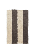 Swatch Washable Rug Cabana Lines Cotton Natural And Dark Grey