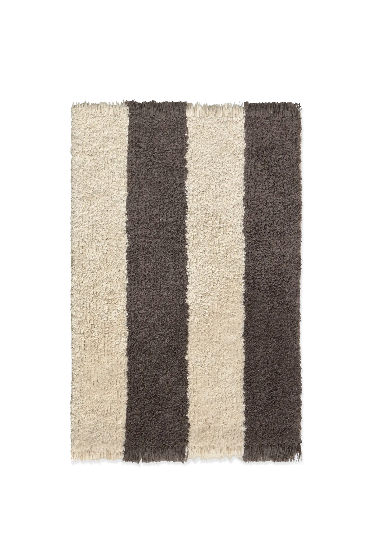 Swatch Washable Rug Cabana Lines Cotton Natural And Dark Grey