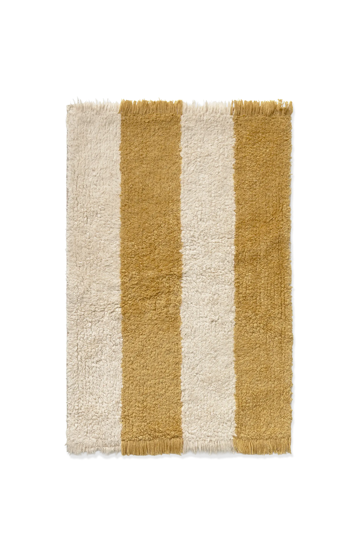 Swatch Washable Rug Cabana Lines Cotton Natural And Dark Honey