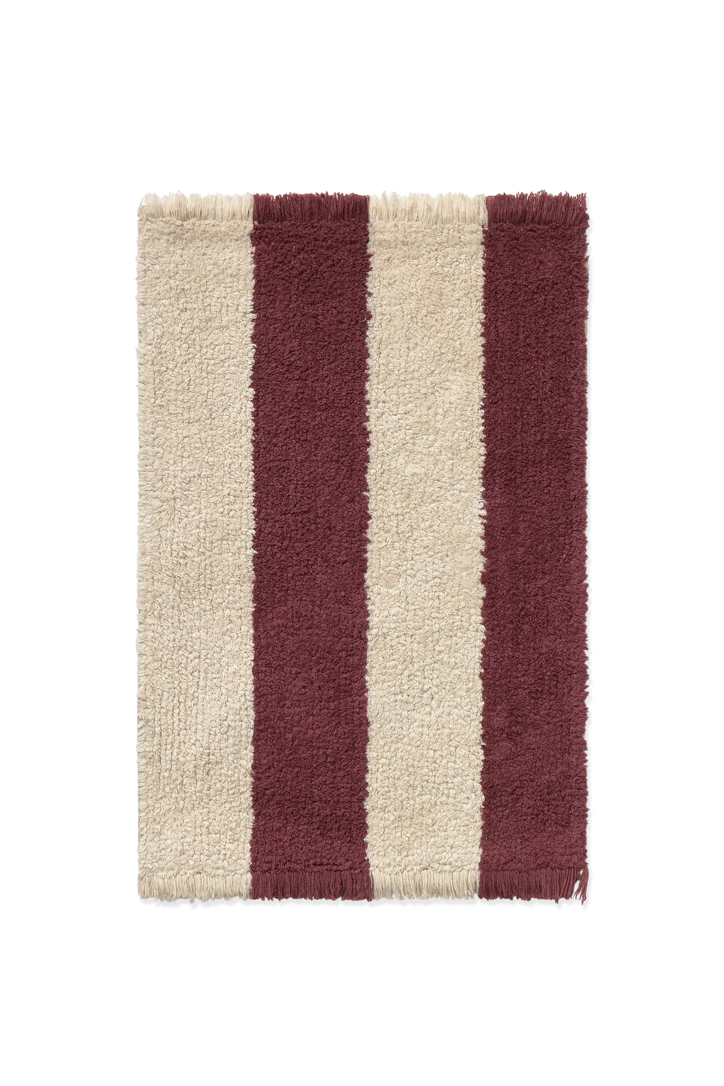 Swatch Washable Rug Cabana Lines Cotton Natural And Marsala