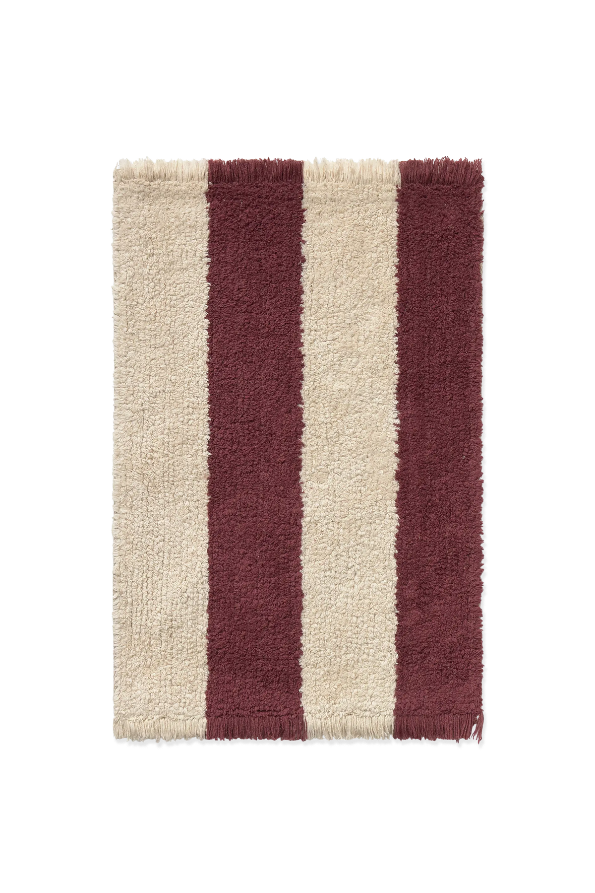 Swatch Washable Rug Cabana Lines Cotton Natural And Marsala