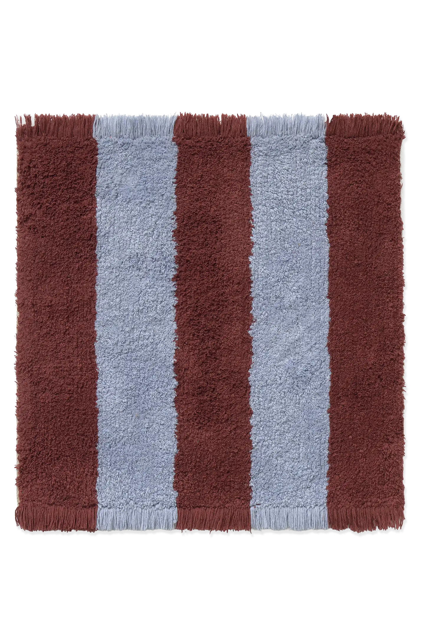 Swatch Washable Rug Cabana Lines Cotton Marsala And Anil
