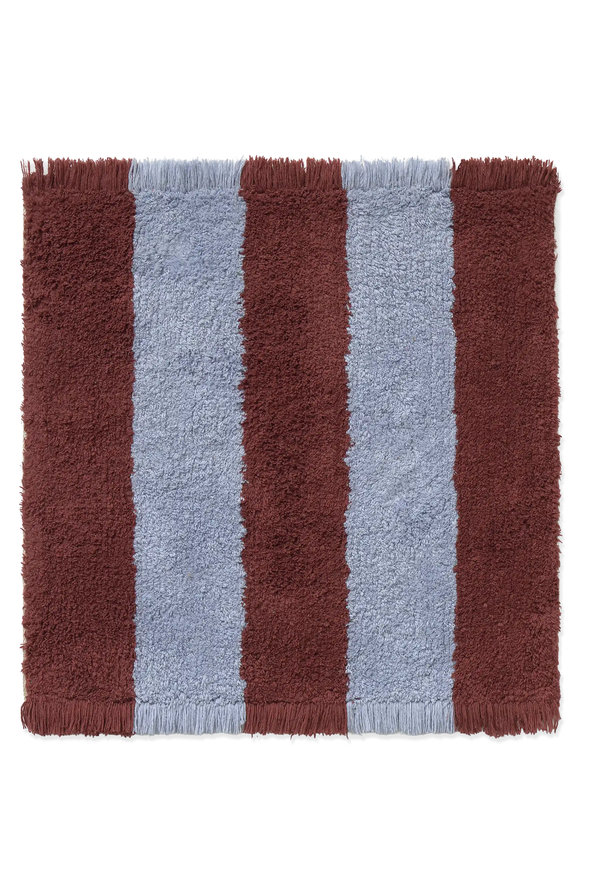 Swatch Washable Rug Cabana Lines Cotton Marsala And Anil