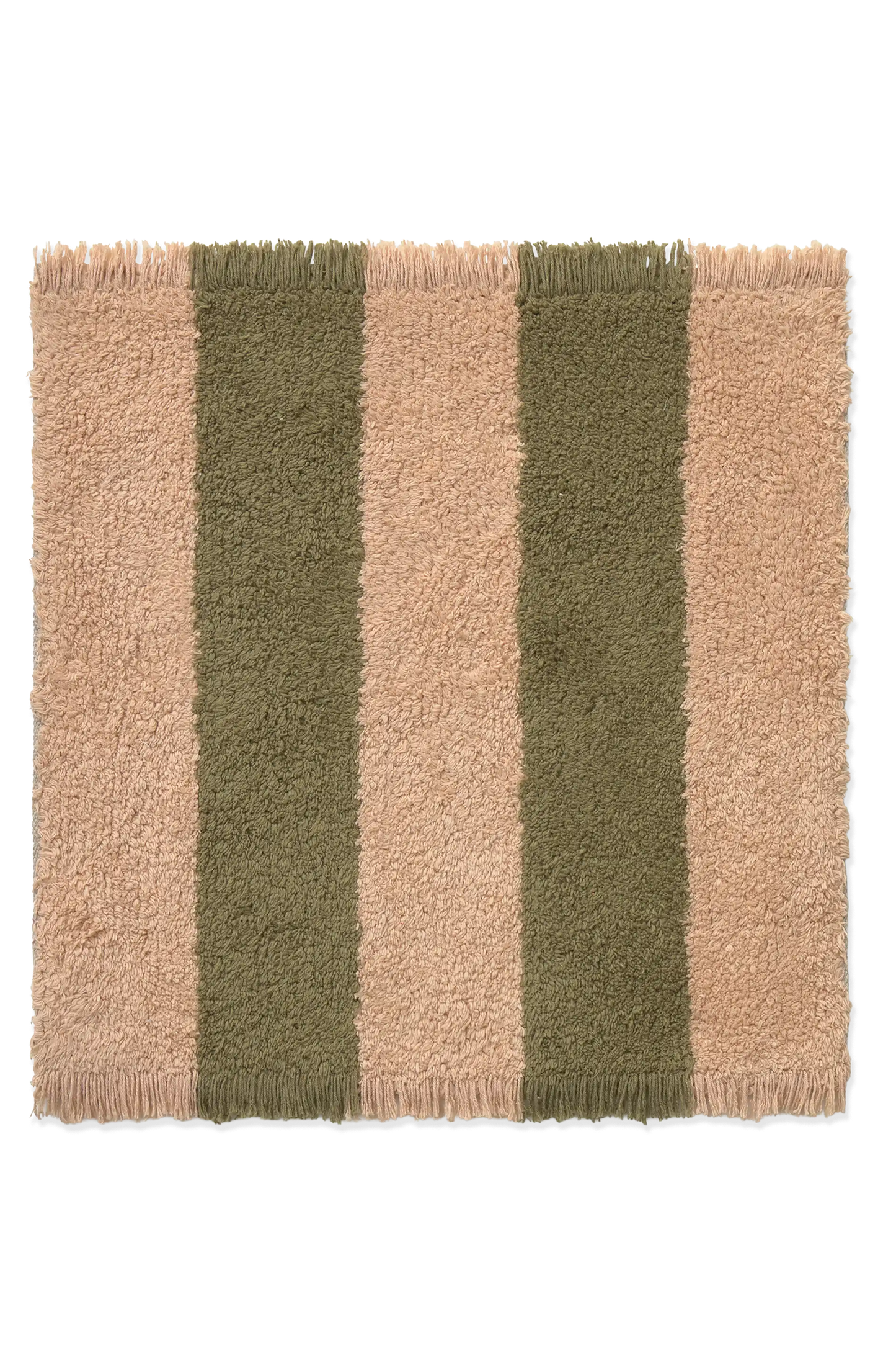Swatch Washable Rug Cabana Lines Cotton Rose And Kaki