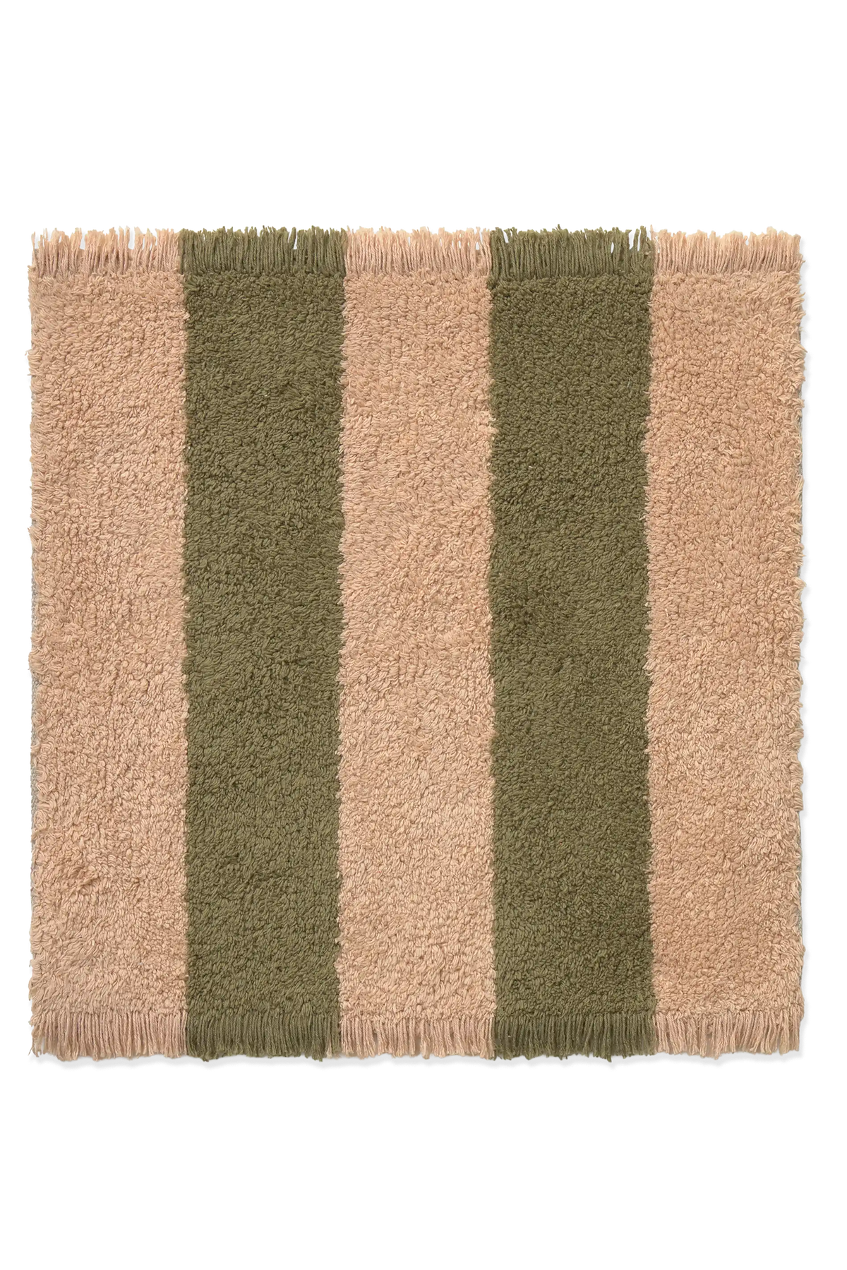 Swatch Washable Rug Cabana Lines Cotton Rose And Kaki