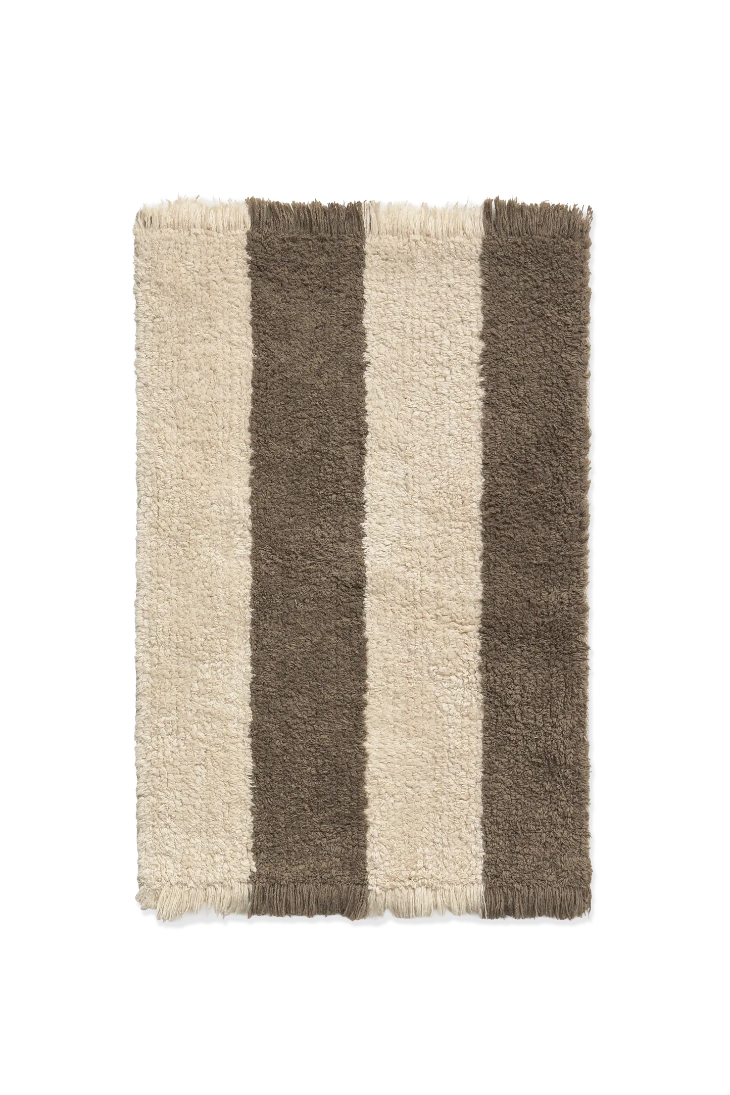 Swatch Washable Rug Cabana Lines Cotton Natural And Soil Brown