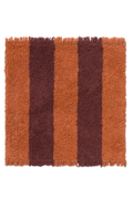 Swatch Washable Rug Cabana Lines Cotton Terracota And Marsala