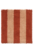 Swatch Washable Rug Cabana Lines Cotton New Terracotta And Pink Sand