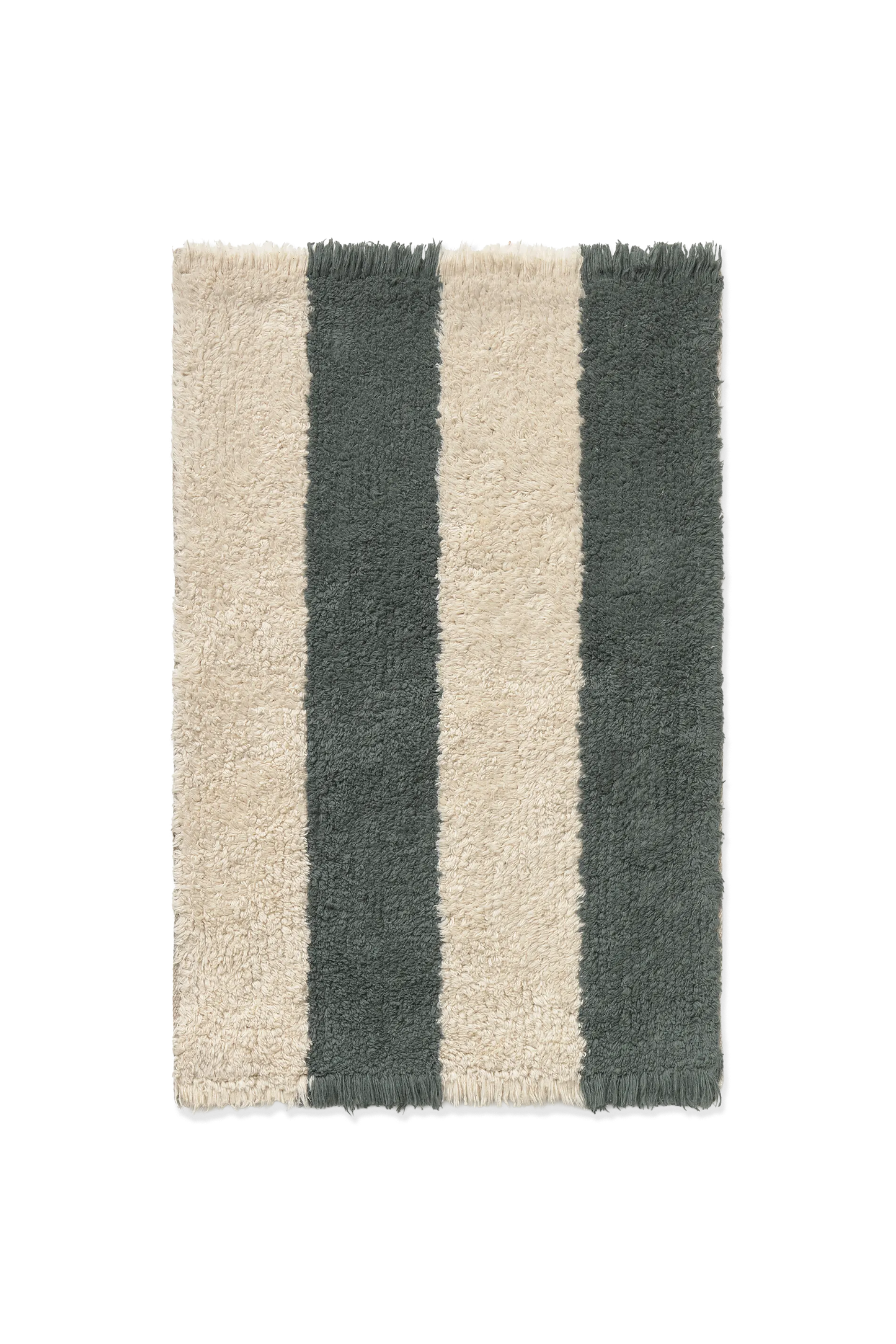 Swatch Washable Rug Cabana Lines Cotton Natural And Terrazzo Green