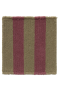 Swatch Washable Rug Cabana Lines Wool Kaki And Marsala