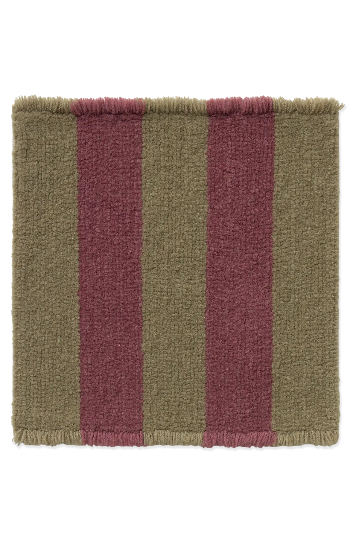 Swatch Washable Rug Cabana Lines Wool Kaki And Marsala