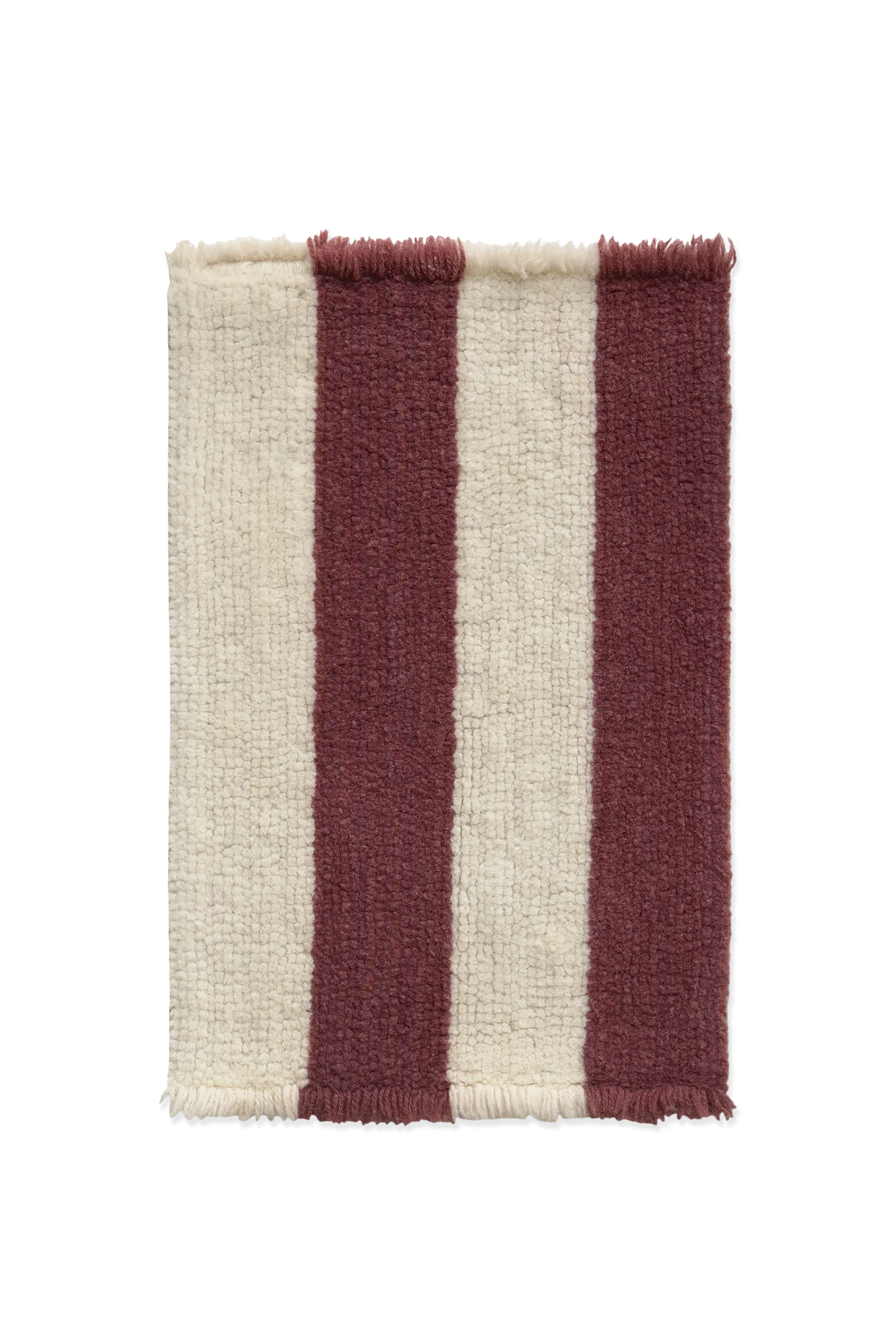 Swatch Washable Rug Cabana Lines Wool Marsala