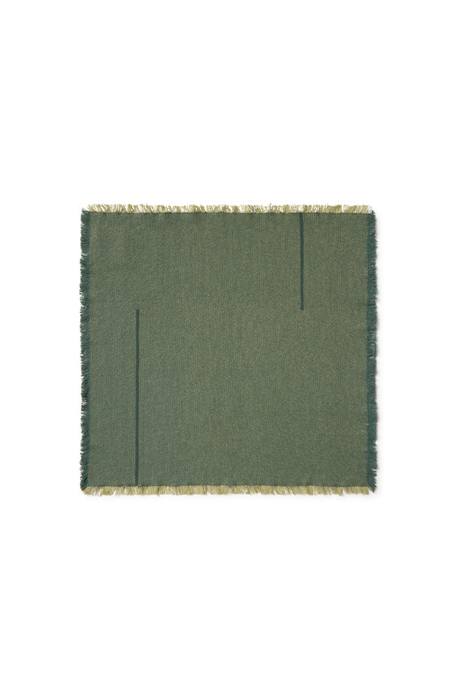 SET AUS 4 SERVIETTEN VERTICAL DUCK GREEN