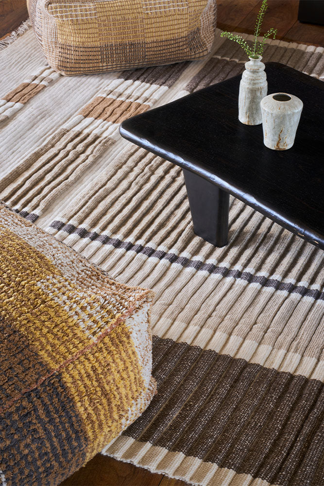 REVERSIBLE CITY POUF OCHRE