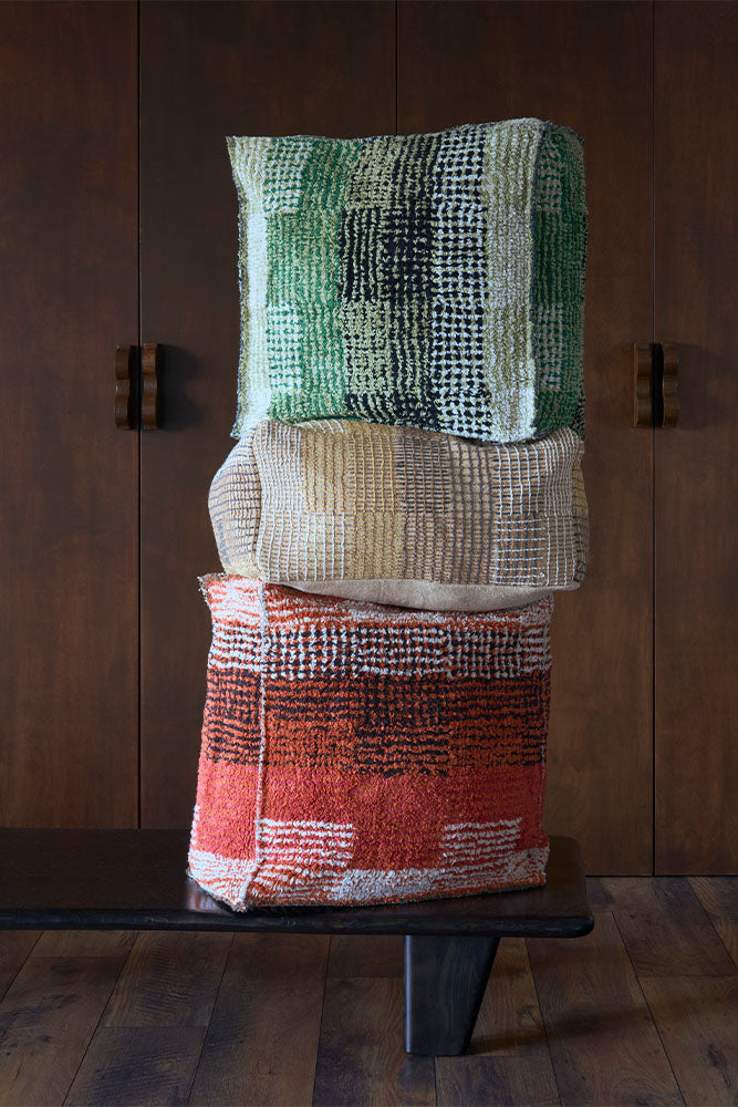 REVERSIBLE CITY POUF OCHRE