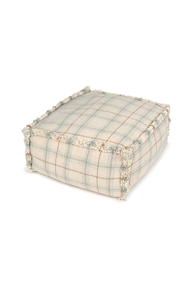 HANDLOOM POUF BLUE SAGE