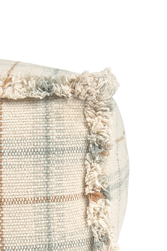 HANDLOOM POUF BLUE SAGE