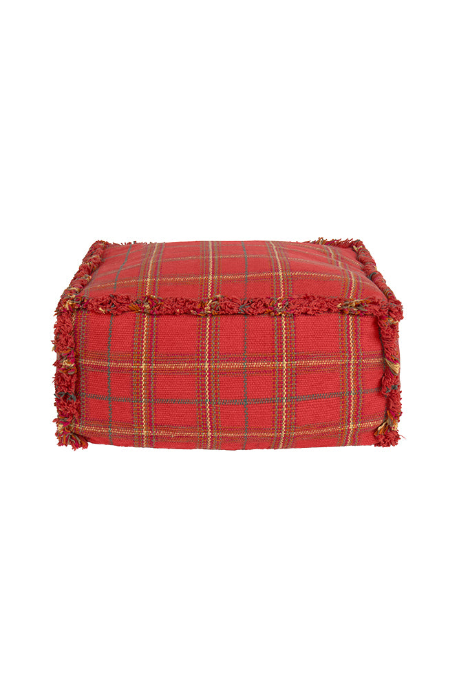 POUF HANDLOOM MAPPLE RED