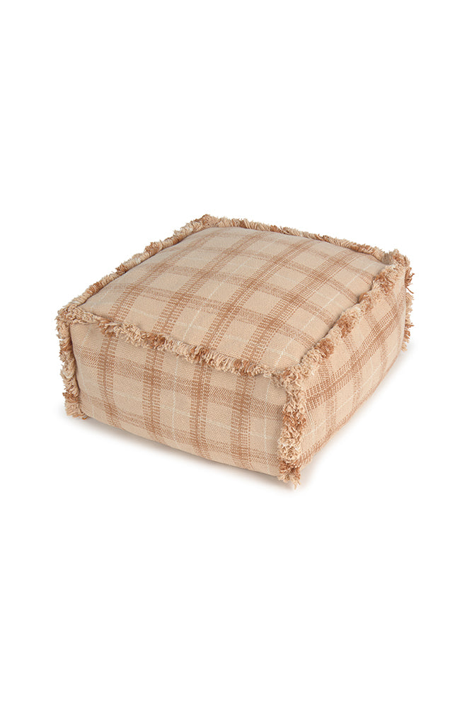 HANDLOOM POUF ROSE
