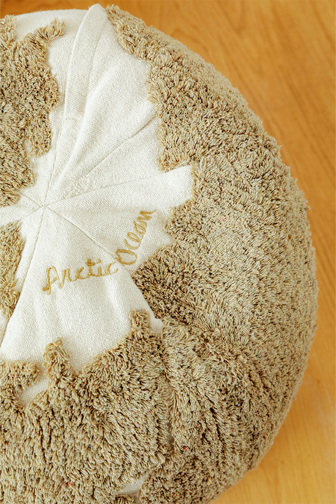 POUF RUGCYCLED WORLD MAP