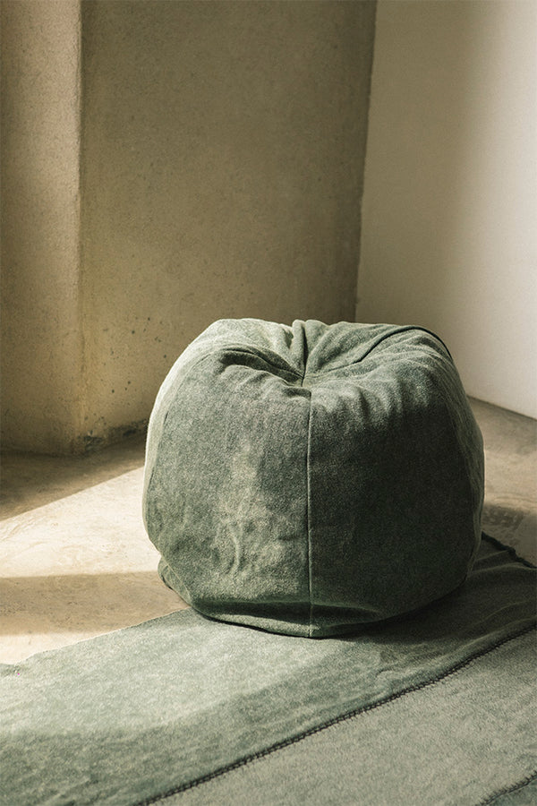 POUF STONEWASHED DUCK GREEN