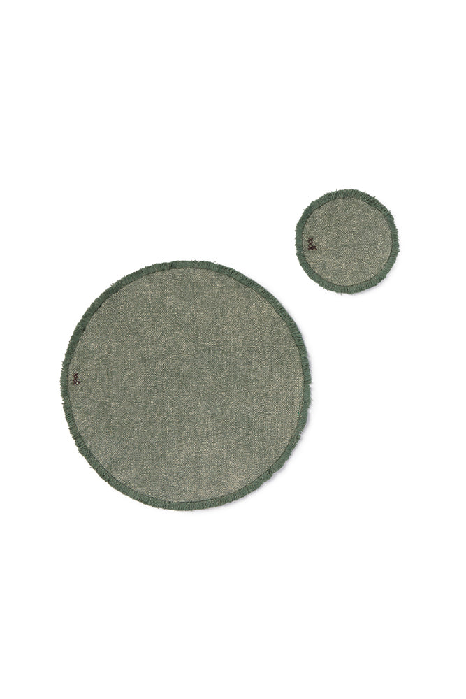STONEWASHED PLACEMATS AND COASTERS DUCK GREEN (SET OF 2)