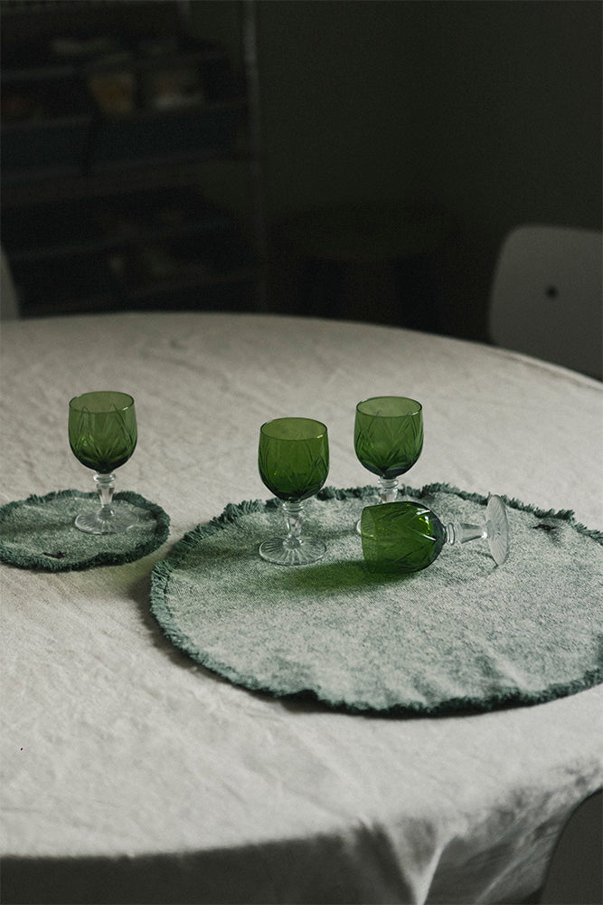 TOVAGLIETTE E SOTTOBICCHIERI STONEWASHED DUCK GREEN (SET DI 2)