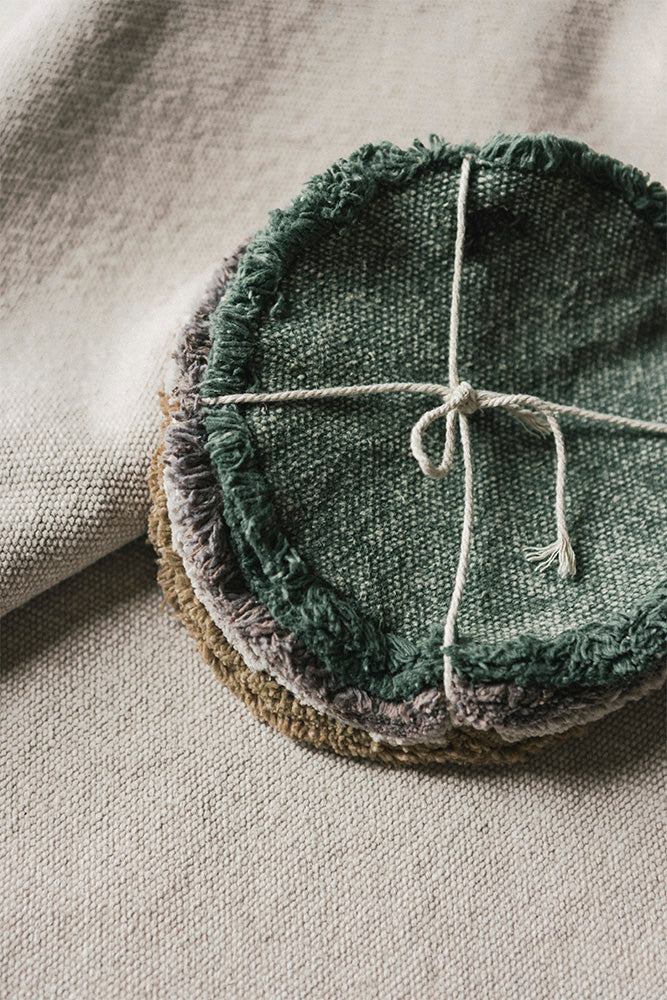 STONEWASHED PLACEMATS AND COASTERS DUCK GREEN (SET OF 2)