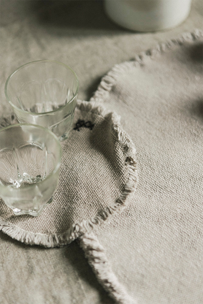 STONEWASHED PLACEMATS AND COASTERS NEW GREY (SET OF 2)