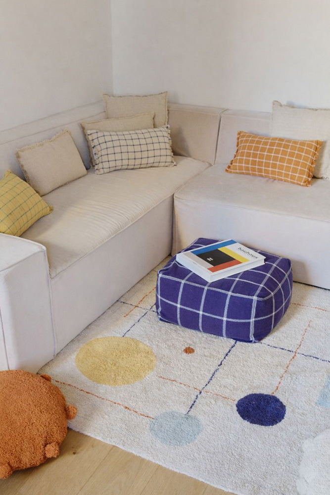 POUF GEO BLOCK NAVY BLUE