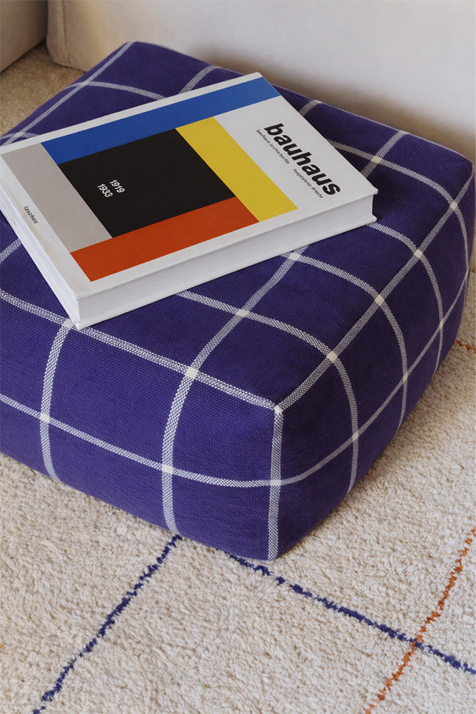 POUF GEO BLOCK NAVY BLUE