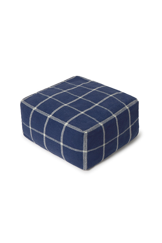 POUF GEO BLOCK NAVY BLUE