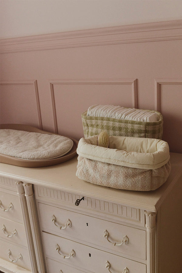 CESTINO TRAPUNTATO ROSE