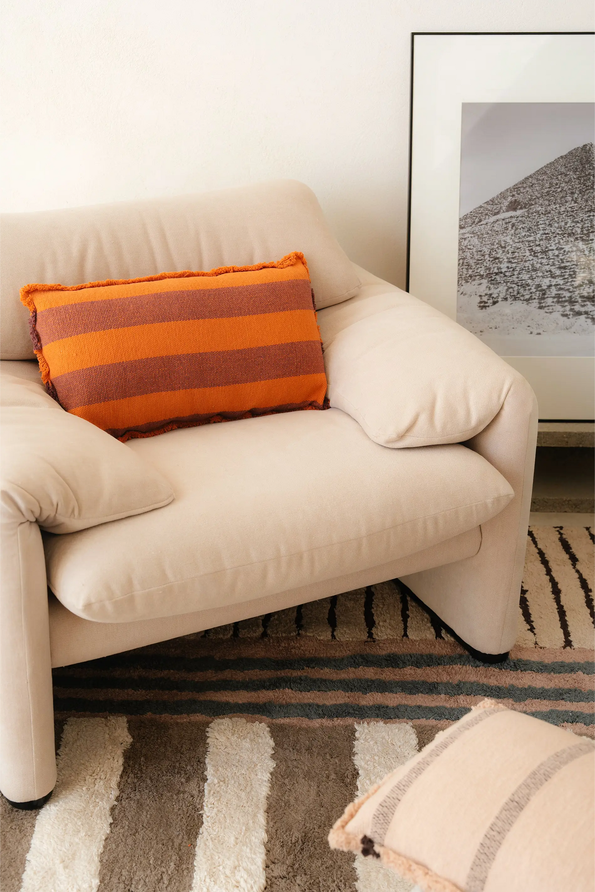 CUSCINO RETTANGOLARE LINES TERRACOTA
