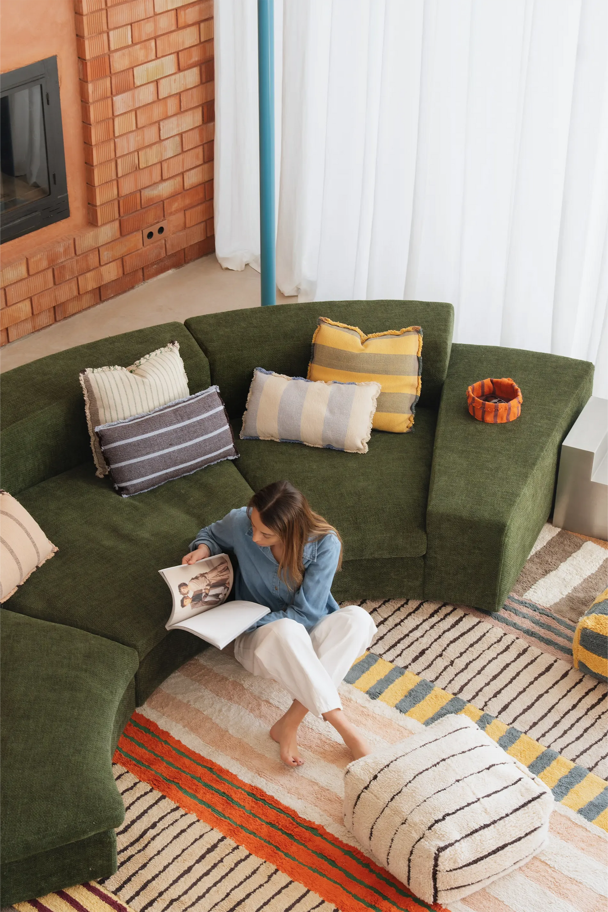 KISSEN LINES OCHRE