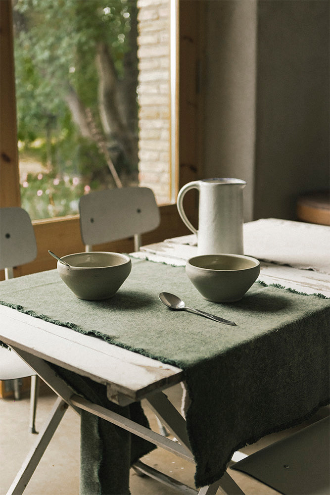 TISCHLÄUFER STONEWASHED DUCK GREEN
