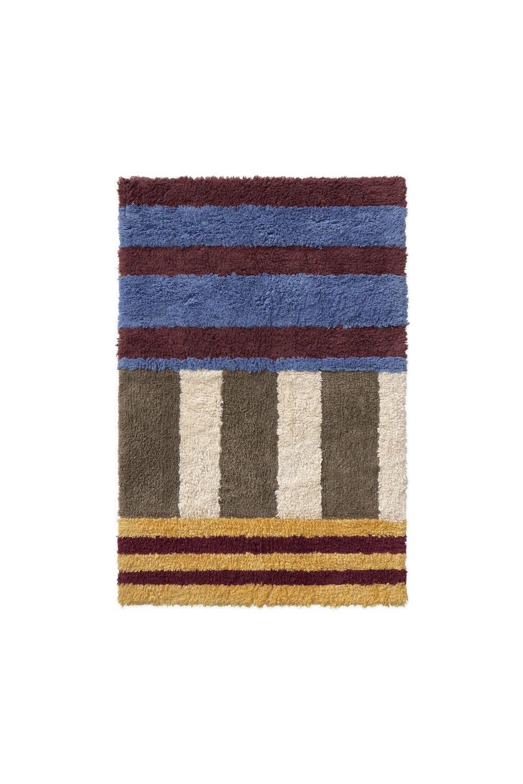 WASHABLE BATH RUG COLOR ON INDIGO BLUE