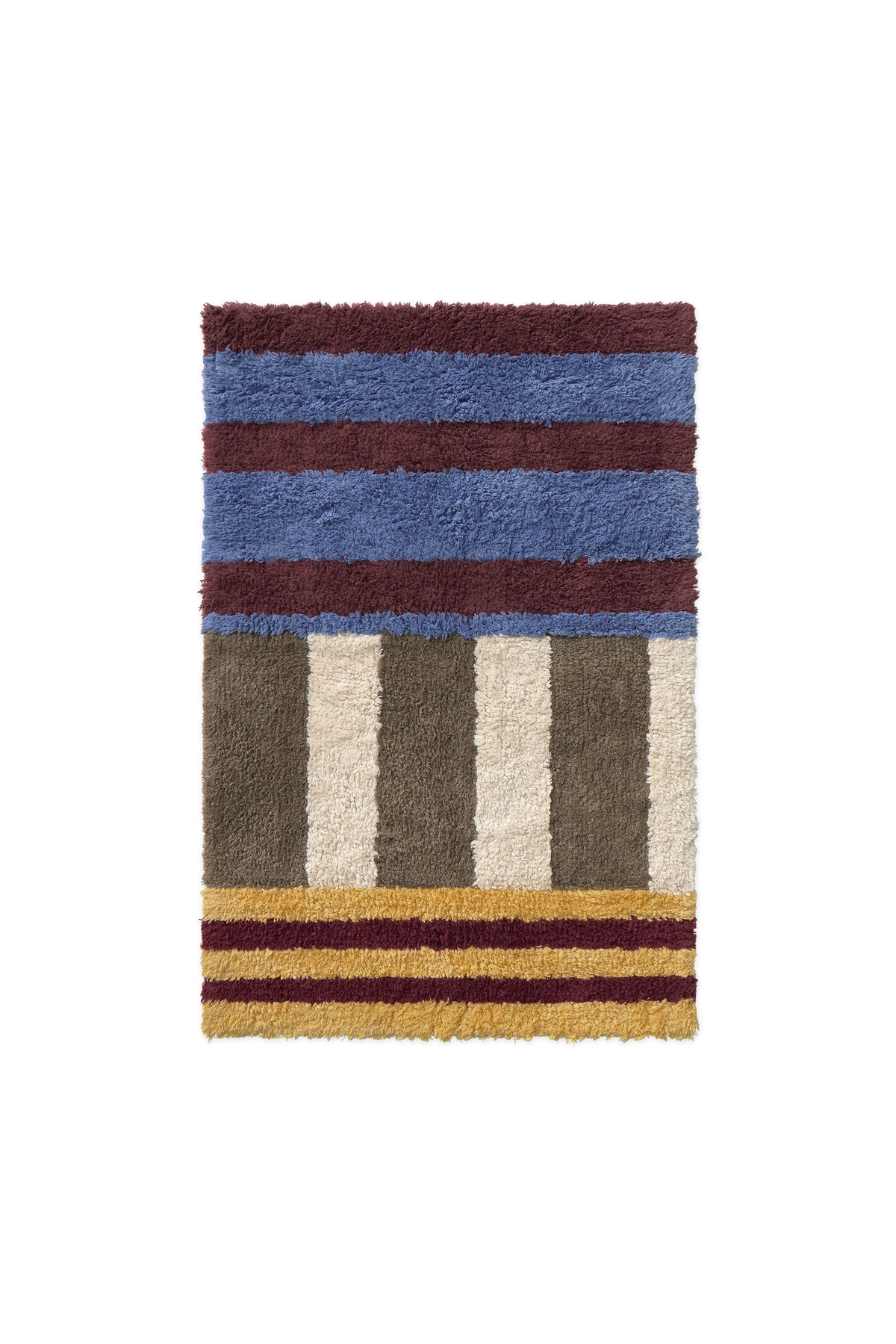 WASHABLE BATH RUG COLOR ON INDIGO BLUE