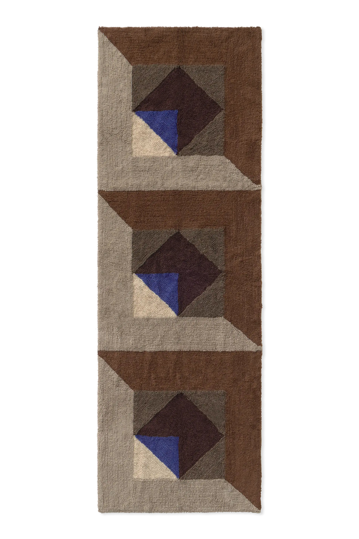 WOOL RUNNER RUG TESSERA BROWN