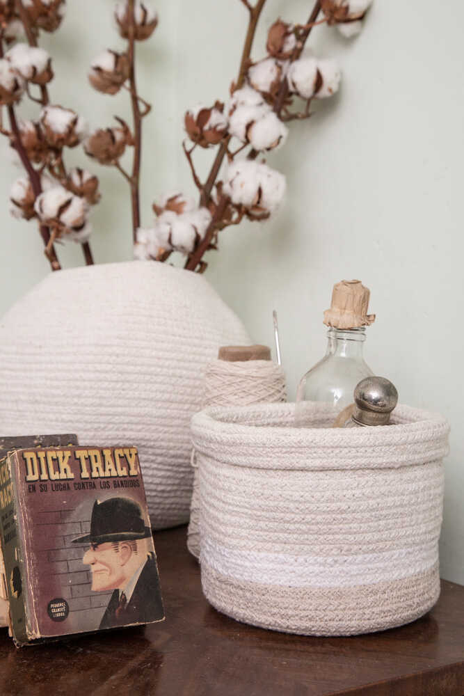 BASKET MINI TRICOLOR IVORY Lorena Canals