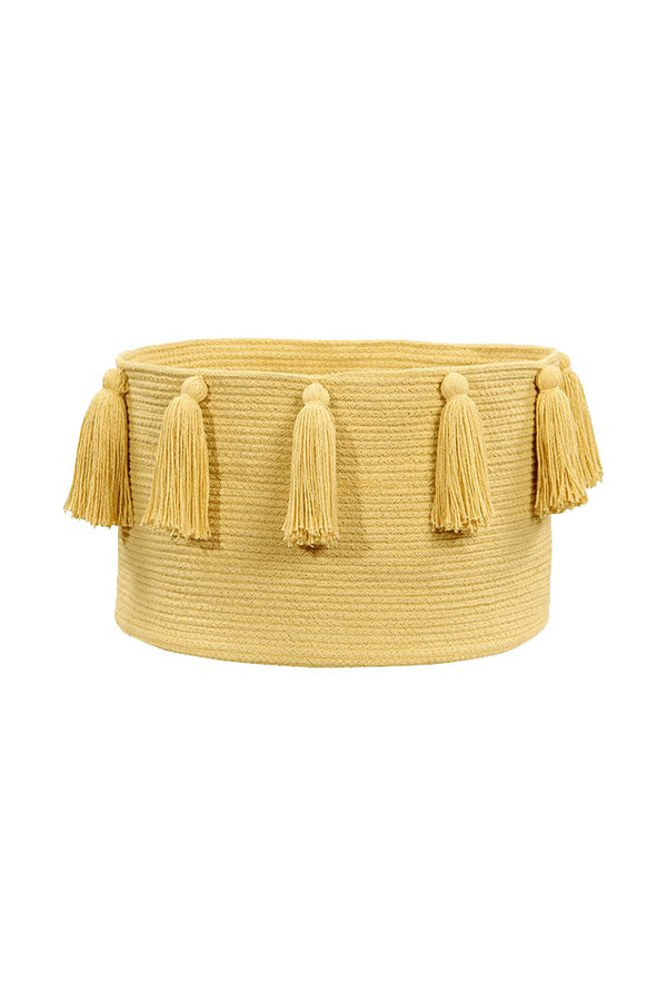 BASKET TASSELS YELLOW