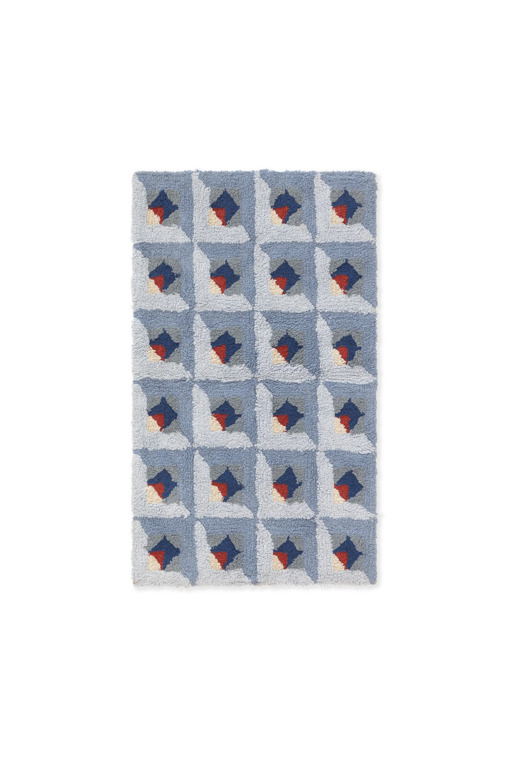 BATHROOM COTTON RUG TESSERA BLUE