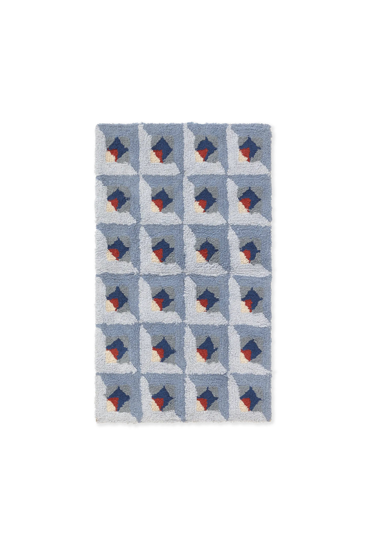 BATHROOM COTTON RUG TESSERA BLUE