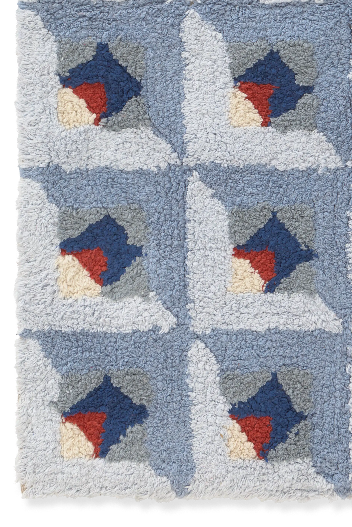 BATHROOM COTTON RUG TESSERA BLUE