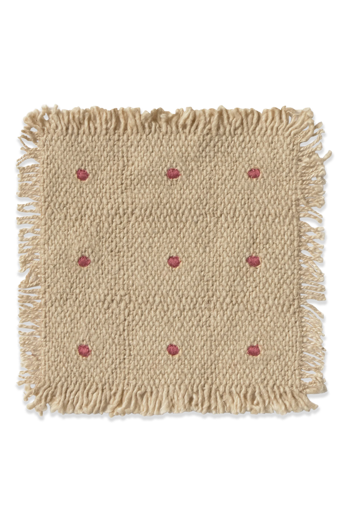 SET DE 4 DESSOUS DE VERRE DOTS BEIGE