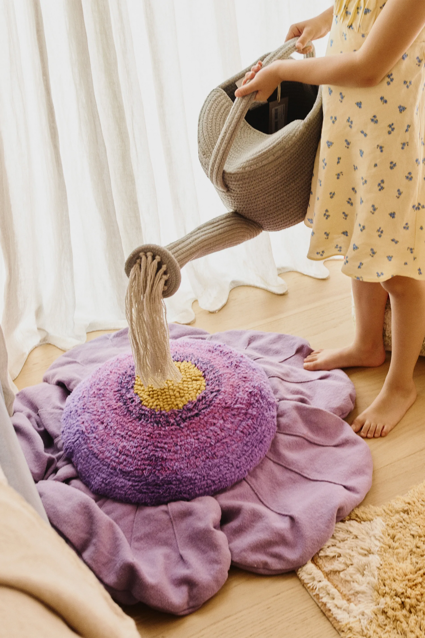 CUSCINO DA PAVIMENTO PURPLE POPPY
