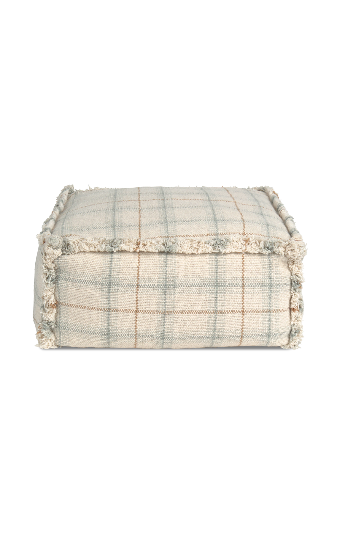 HANDLOOM POUF BLUE SAGE
